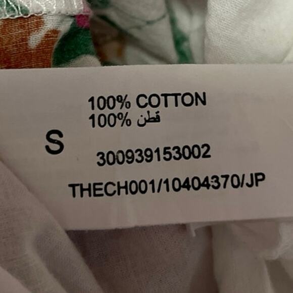 L.O.V White Multicolor Floral Puff Sleeve Square Neck Tie Waist Midi Dress Sz S - Picture 5 of 5